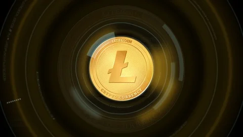 Abstract animation of mining Litecoin crypto currency in digital blockchain Stock Footage 102944028