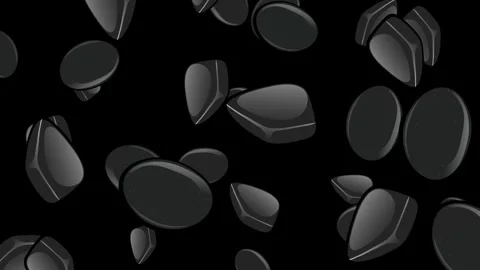 Abstract Animation of Mixed Dark Geometric Objects Falling Stock Footage 345294159