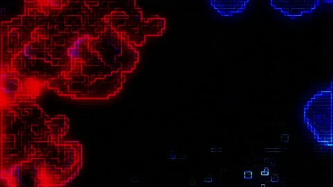 Abstract animation mixture of red and blue color in maze pattern background. Stock Footage 212970982