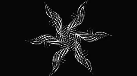 Abstract animation of monochrome patterns of small beads rotating and floating Stock Illustration