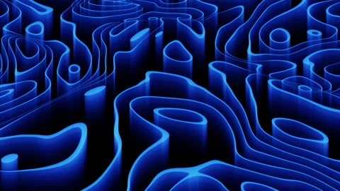 Abstract animation of morphing liquid shapes with soft blue glow effect Stock Footage 290781743