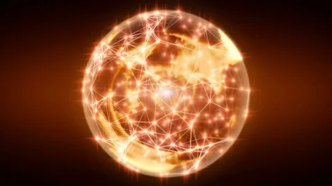 Abstract animation motion background  sphere shine particles connection loop Stock-Footage 72865190