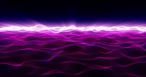 Abstract animation motion design with beautiful bright purple glowing energy  Video stock 208881447