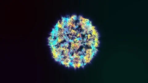 Abstract animation motion design with an unusual beautiful bright glowing e.. Video stock 252534853