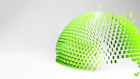 Abstract animation motion graphics with sphere in white light studio render Video stock 265734858