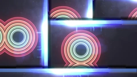 Abstract animation of moving blocks and lines with retro style vintage lines Stock Footage 246678435