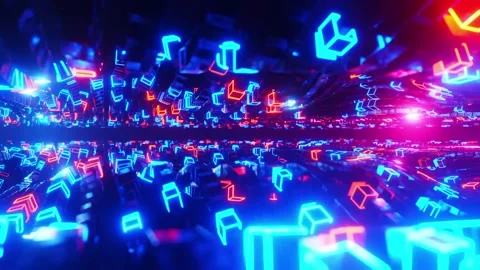Abstract animation of moving colored cubes Stock Footage 327972192