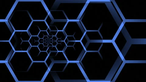 Abstract Animation. Moving grid of hexagons. Honeycomb. Technology. Seamless Vidéo 139570994