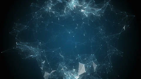 Abstract animation with moving lines and dots on blue background Stock Footage 101104144