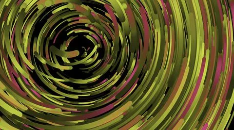 Abstract animation of multicolored bold spirals rotating in the circle on the Illustrazione stock