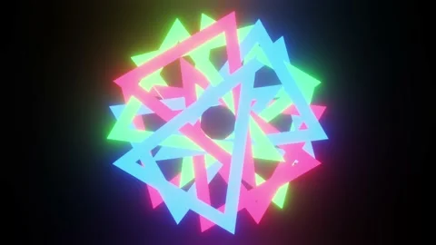 Abstract animation of multicolored windmill with 360 rotation, 4K Video stock 171632321