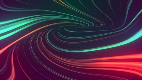 Abstract animation of neon, glowing light lines. Loop animation Video stock 128184718
