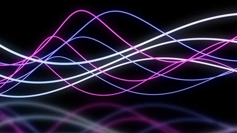 Abstract animation of neon, glowing light lines. Loop animation Stock Footage 128184865