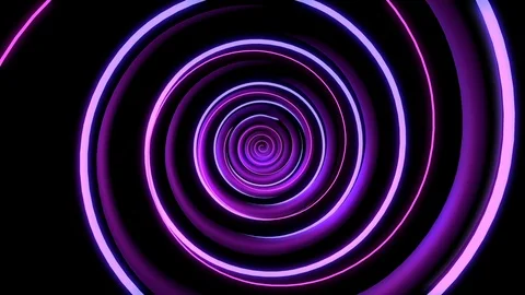 Abstract animation of neon, glowing light lines. Loop animation Video stock 128185049