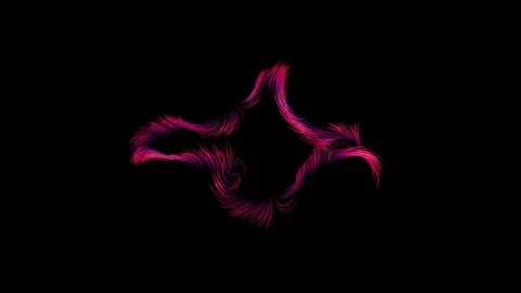 Abstract animation of neon, glowing light lines. Loop animation Video stock 129261436