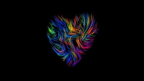 Abstract animation of neon, glowing light lines. Loop animation Video stock 129261598