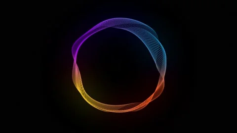 Abstract animation with neon waves on a black screen. Glow in motion. Music and Stock Footage 165608568