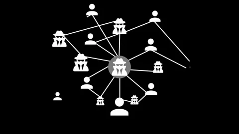 Abstract animation of a network with central figure and connections Video stock 315192109