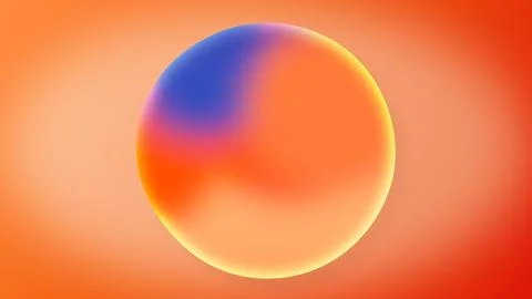 Abstract Animation of Orange blue Gradient colors on sphere イラスト素材