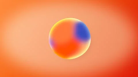 Abstract Animation of Orange blue Gradient colors on sphere Illustration