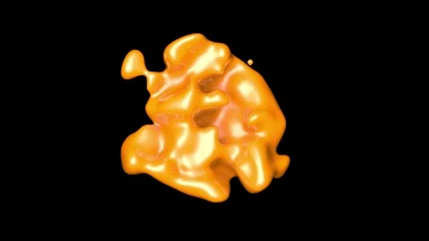 Abstract animation of a orange liquid in a sphere. 3D animation. Stock Footage 252587363