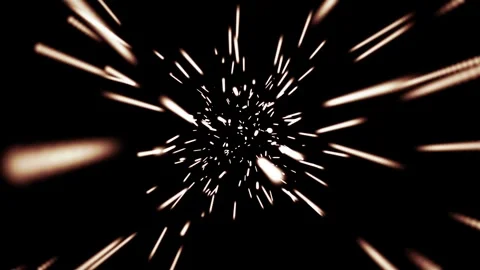 Abstract animation of particles of glowing streaks of light flying through Stock Footage 320242260