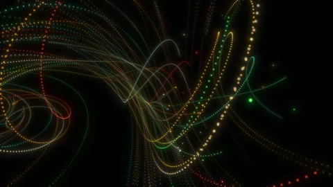 Abstract animation of the passage of charged particles in a magnetic field Stock Footage 246856001