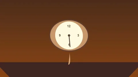 Abstract Animation of a Pendulum Clock Ticking and Moving Time. Stock Footage 341087667