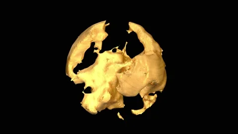 Abstract animation of a piece of gold, appearance. 3D animation Stock Footage 201072647