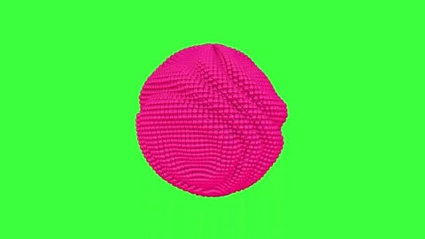 Abstract animation of a pink ball, a circle, on a green background. Stock Footage 244706079