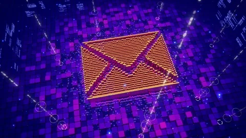 Abstract animation of pixels forming an icon of envelope Stock Footage 75866402