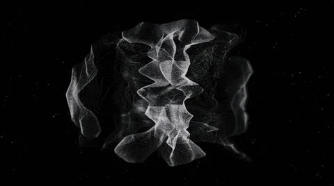 Abstract animation of plexus network Facebook app icon on black background with Stock Illustration