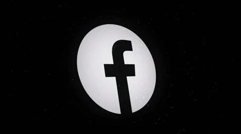 Abstract animation of plexus network Facebook app icon on black background with Stock Illustration