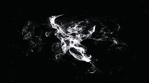 Abstract animation of plexus network from Twitter app icon on black background Stock Illustration