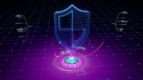 Abstract animation of protective shield formed by particles Stock Footage 83215940