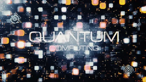 Abstract animation of Quantum Computing glitch text effect Stock Footage 236104356