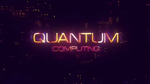 Abstract animation of Quantum Computing glitch neon text effect animation Stock Footage 276221068