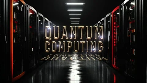 Abstract animation of  Quantum Computing glitch text cinematic title effect Stock Footage 310068434
