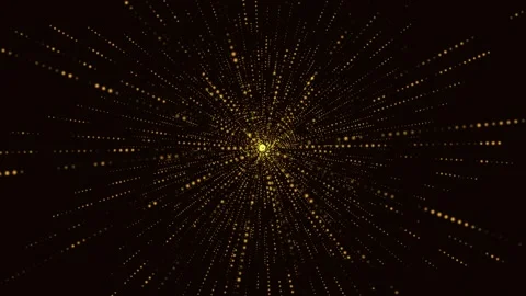 Abstract animation with a radial distribution of glowing golden dots Vídeos de archivo 309875245
