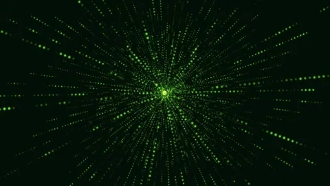 Abstract animation with a radial distribution of glowing green Video stock 309875271
