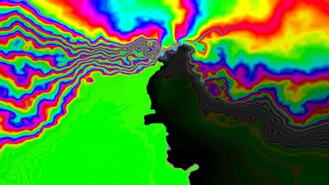 Abstract animation of a rainbow colored beam on a green background. Marble. Stock Footage 140177610