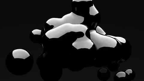 Abstract animation with random movement and liquid balls Vidéo 161166686