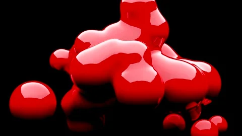 Abstract animation with random movement and liquid balls Stock Footage 161166735