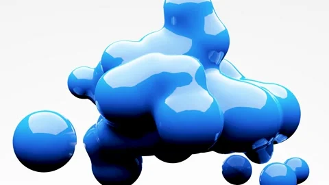 Abstract animation with random movement and liquid balls Stock-Footage 161166750