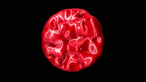Abstract animation of a red liquid in a sphere. 3D animation Stock Footage 199836516