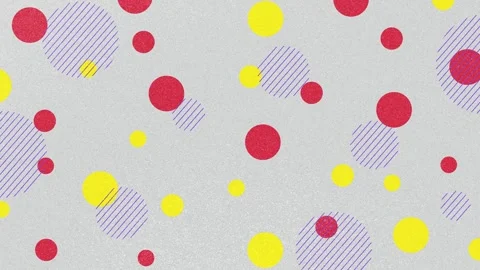 Abstract Animation Red Yellow Circles on Gray Textured Background Stock Footage 302234633