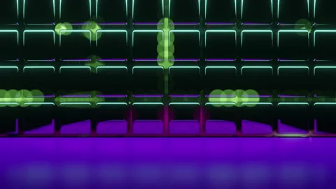 Abstract Animation With Reflection Qubes And Flashes Stock Footage 149032072