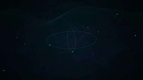 Abstract Animation of a Rotating Atomic or Molecular Structure with Glowing.. 動画素材 347303275