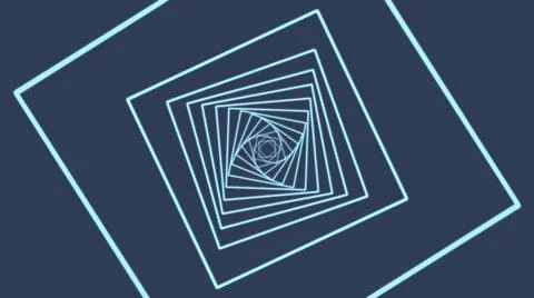 Abstract animation with rotating on a blue background computer renderer 库存插图