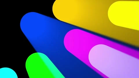 Abstract animation of rotating multicolor glowing shapes with smooth motion.. Vidéo 346479194